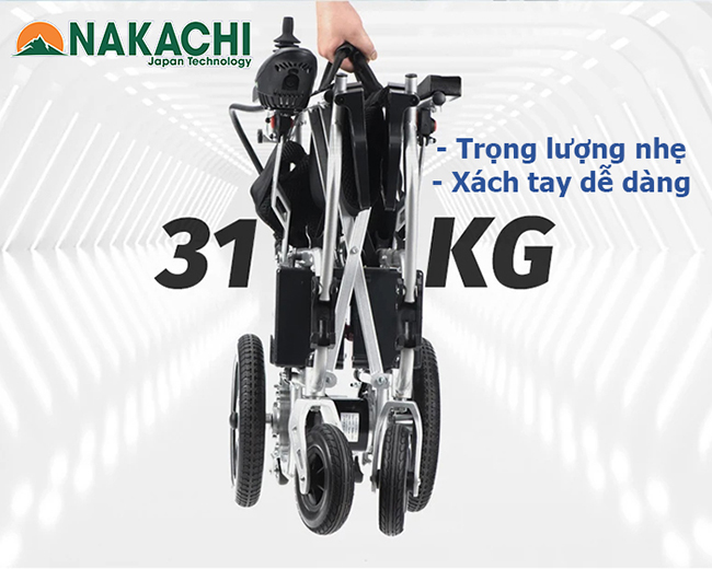 Xe Lăn Điện Nakachi NC-013B gấp gọn dễ dàng